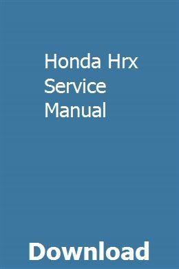 honda hrv maintenance manual
